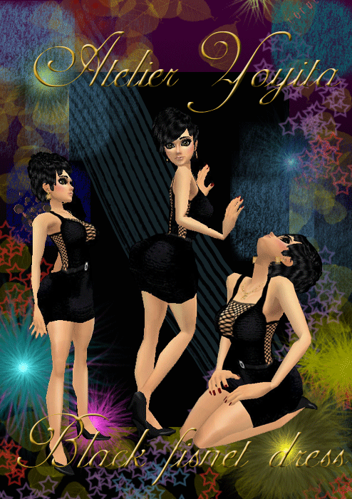 black fishnet dress