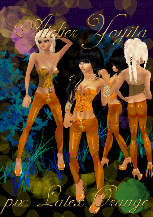 orange latex hippie pants by Atelier Yoyita