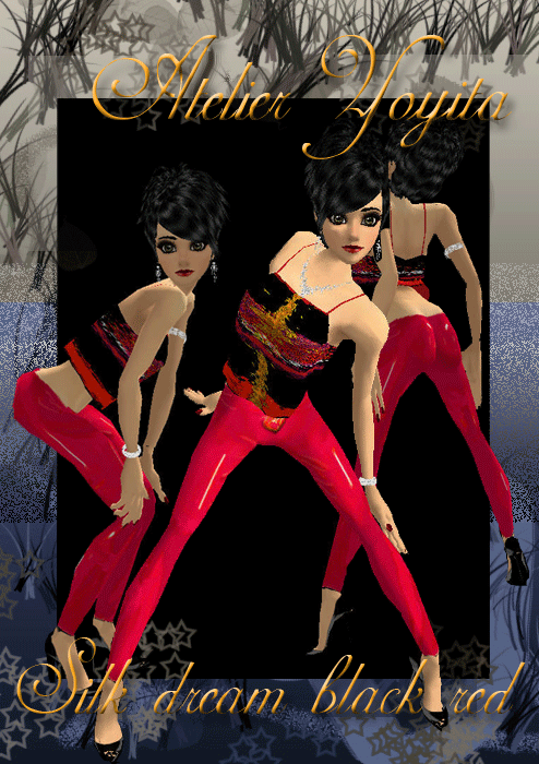 Silk dream Black red fuscia  by Atelier Yoyita