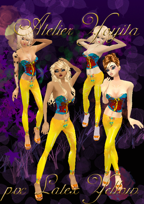 yellow latex hippie pants by Atelier Yoyita