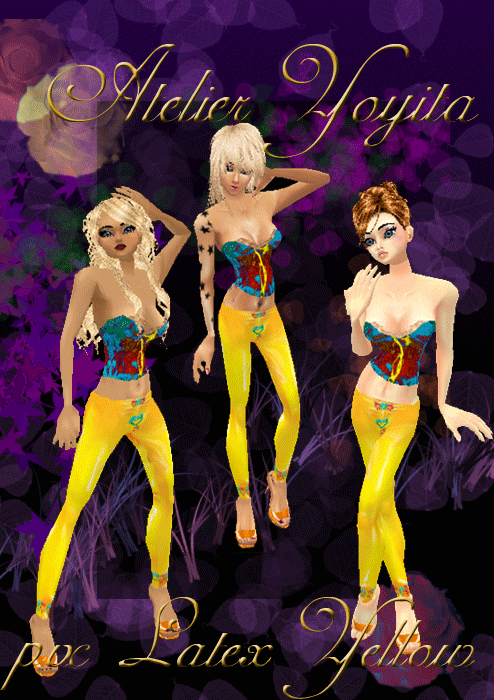 Yellow teal corset latex by Atelier Yoyita