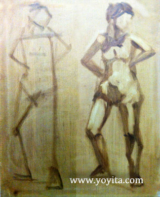 Grisaille standing female Atelier Yoyita