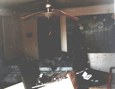 room and the flood damage