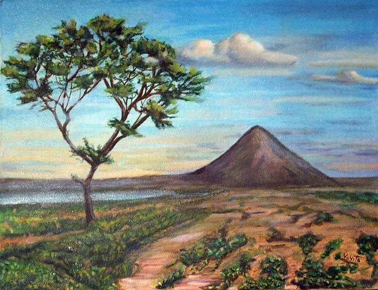 The volcano and the tree © Dr. Gloria  M. Norris Yoyita