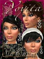 Diamond star earrings for secondlife