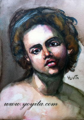 Italian face watercolor