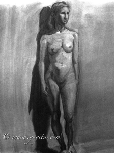 desnudo femenino parado by Yoyita