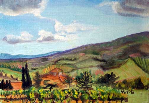 Paysage de la Toscane avec la maison paysage par Yoyita