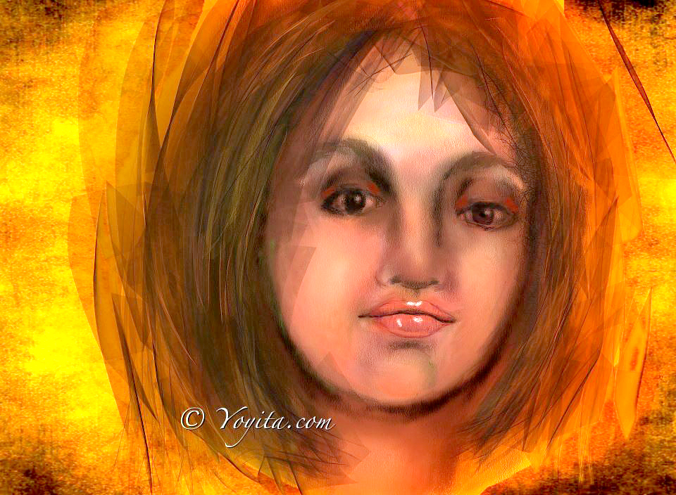 Fire female portrait digital