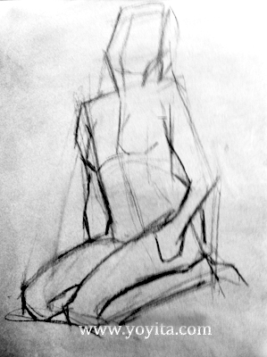 gesture drawing seated female Atelier Yoyita