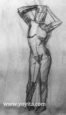 standing female gesture drawing Atelier Yoyita