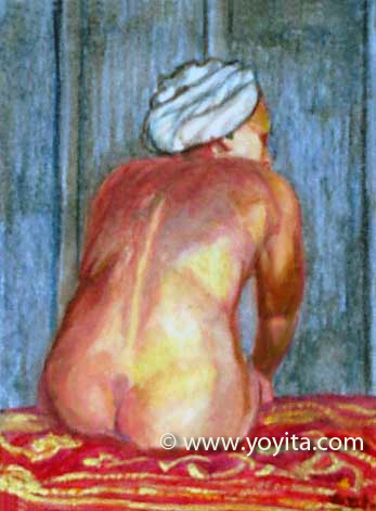 miniature nude painting © Dr. Gloria  M. Norris Yoyita