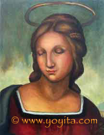 Madonna 
After Raffaelo Sanzio Sacred art, religious art, Catholic Art oil painting Atelier Yoyita Art Gallery