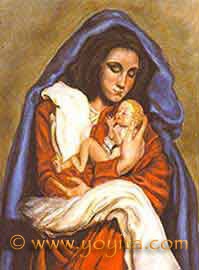 virgin and child oil painting