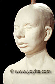 King Tutankhamen reproduction of forensic facial reconstruction 