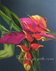 heliconia rostrata oil painting still life, tropical flowers art by Yoyita