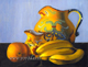 still life jug and fruits oil painting classical art by Yoyita, Nicaragua, Costa Rica, Maui, Hawaii, Puerto Rico