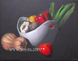 still life with bowl and vegetables oil painting by Yoyita, art, Nicaragua, Costa Rica, Maui, Hawaii, Puerto Rico
