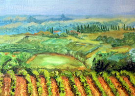 Paysage de la Toscane avec la vigne  paysage par Yoyita © Yoyita